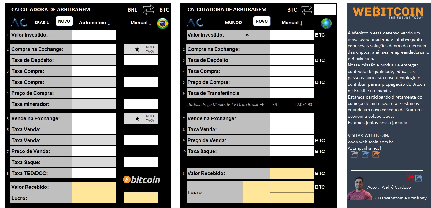 Calculadora de Arbitragem de Criptomoedas