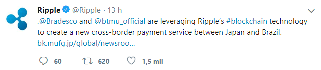 WeBitcoin: Bradesco inicia parceria com Banco MUFG para criar novo serviço de pagamento utilizando o Blockchain da Ripple
