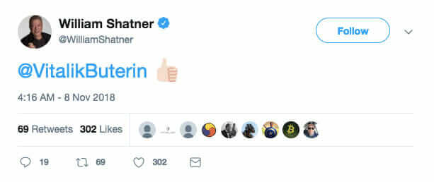 Webitcoin: William Shatner defende Vitalik Buterin no Twitter