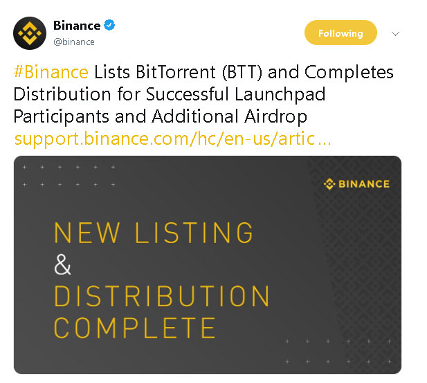 Webitcoin: Justin Sun anunciou o airdrop bem sucedido de 5 mil BitTorrent tokens