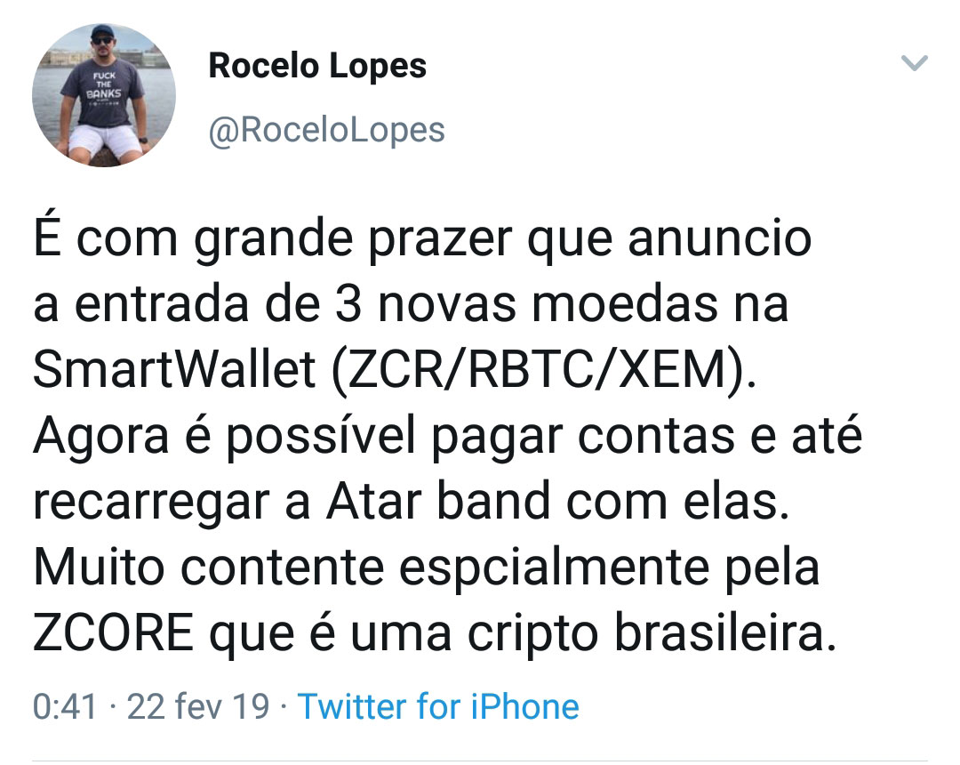 Webitcoin: ZCore é adicionada à SmartWallet da Stratum e pode ser utilizada por meio de Atar Band!