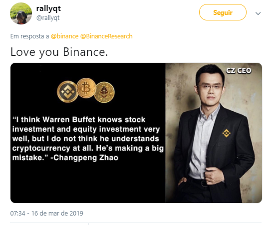 WeBitcoin: CEO da Binance: Warren Buffett não entende sobre criptomoedas e está cometendo um grande erro