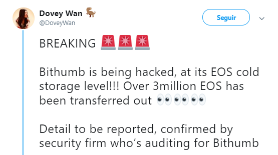 WeBitcoin: Hackeada novamente, Bithumb perde mais de 3 milhões de EOS