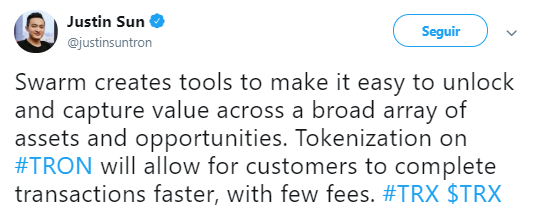 WeBitcoin: Provedores de ativos poderão emitir security tokens no blockchain da TRON por meio da infraestrutura Swarm