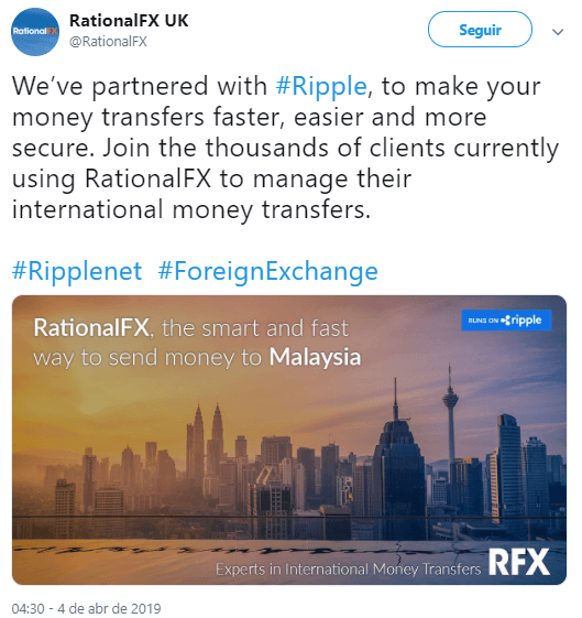 WeBitcoin: RationalFX se alia a Ripple para aprimorar sistema de pagamento online