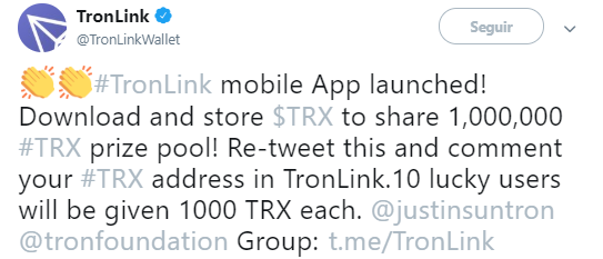 WeBitcoin: TRON lança oficialmente o aplicativo de carteira TronLink
