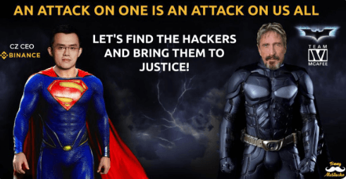 WeBitcoin: John McAfee irá ajudar CEO da Binance a desvendar detalhes sobre o hack