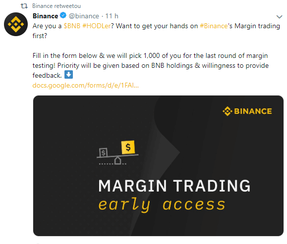 WeBitcoin: Binance convida investidores para última rodada de testes antes de lançar margin trading