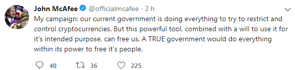 WeBitcoin: John McAfee: Criptomoedas podem libertar os EUA