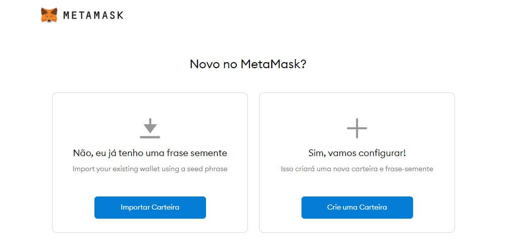 criar carteira Metamask