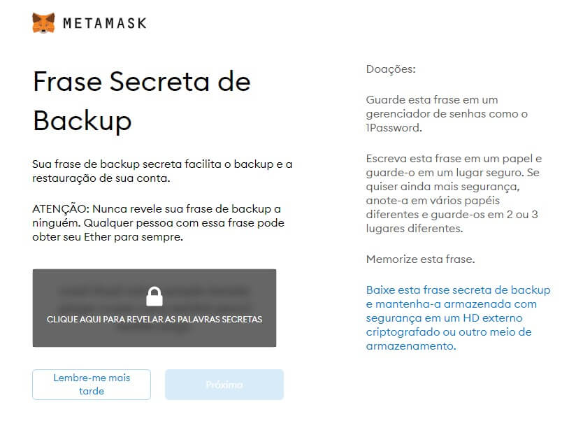 guarde sua seed
