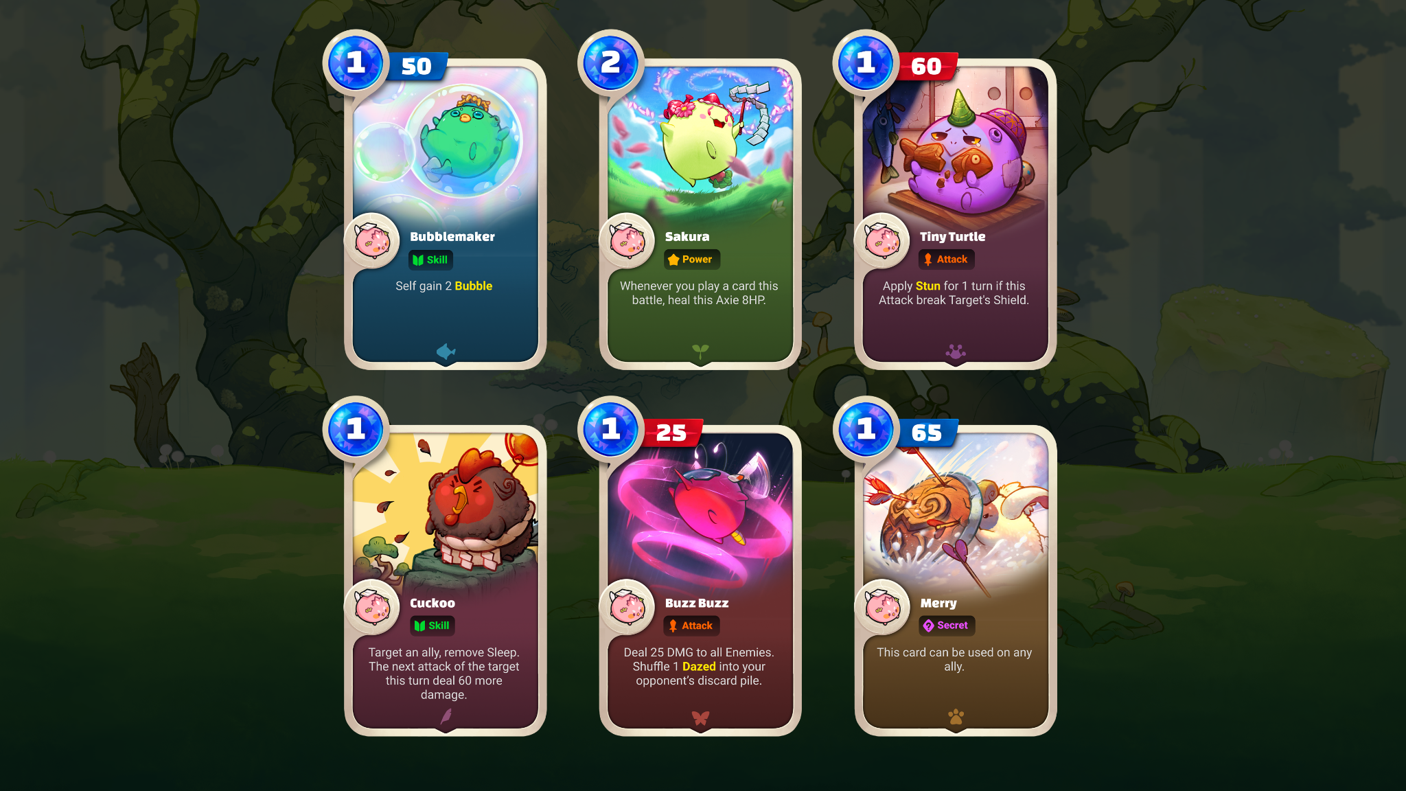 Novas cartas Axie Infinity