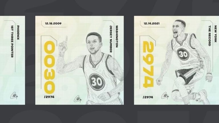 Stephen Curry, lança NFT comemorativo ao seu recorde de três pontos na NBA