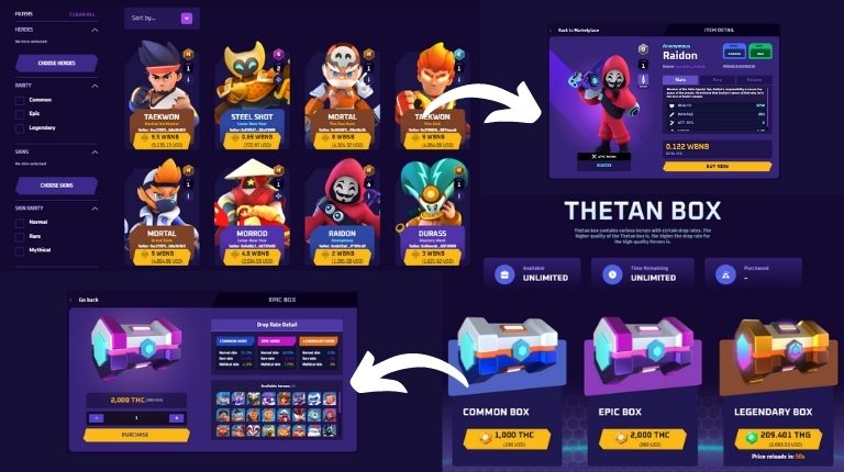 Thetan arena boxes e heróis