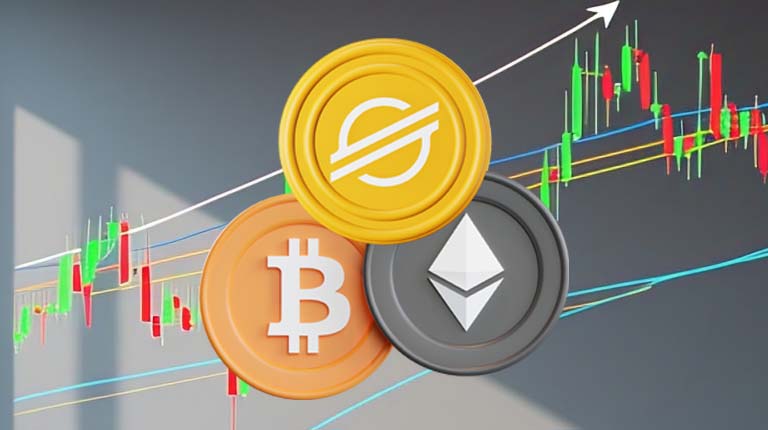 Análise do Bitcoin, Ethereum e Stellar