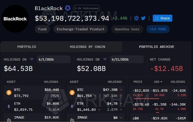Mudança no portfólio de criptomoedas da BlackRock no início de junho